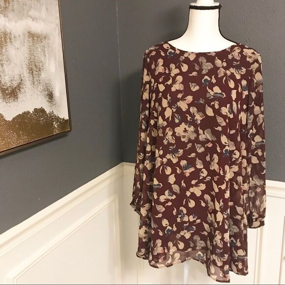 ASTR the Label long sleeve trapeze/shift dress - Picture 1 of 4